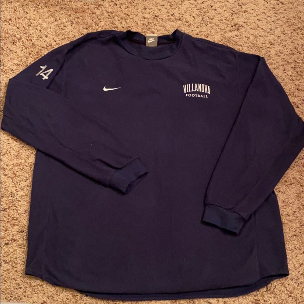 Nike Villanova Football Navy Blue Fleece Crewneck